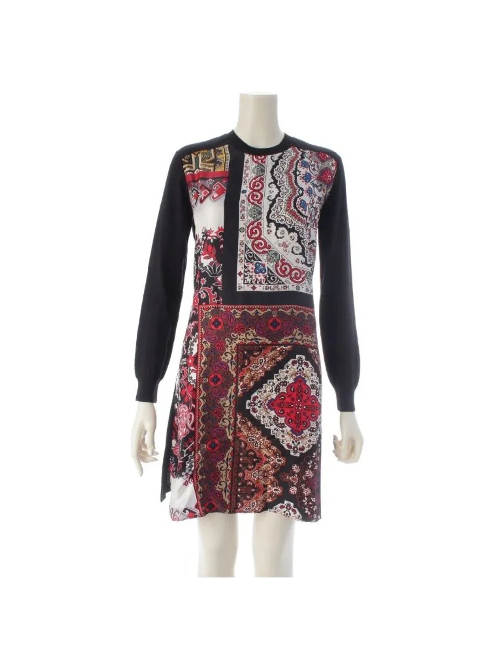 Louis Vuitton Wool Silk Switch Tunic Scarf Style Long Dress Top Multicolor XS